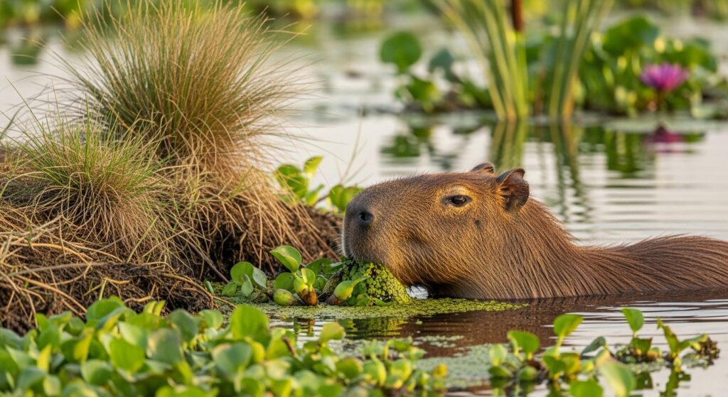 ¿Cuál es la comida favorita de los capibaras? ¿Qué le doy de comer a un capibara? ¿Qué comen los capibaras? ¿Qué es el capibara, mamífero o herbívoro? ¿Cuáles son las comidas favoritas del capibara? ¿Pueden los capibaras comer fruta? ¿Qué granos comen los capibaras?